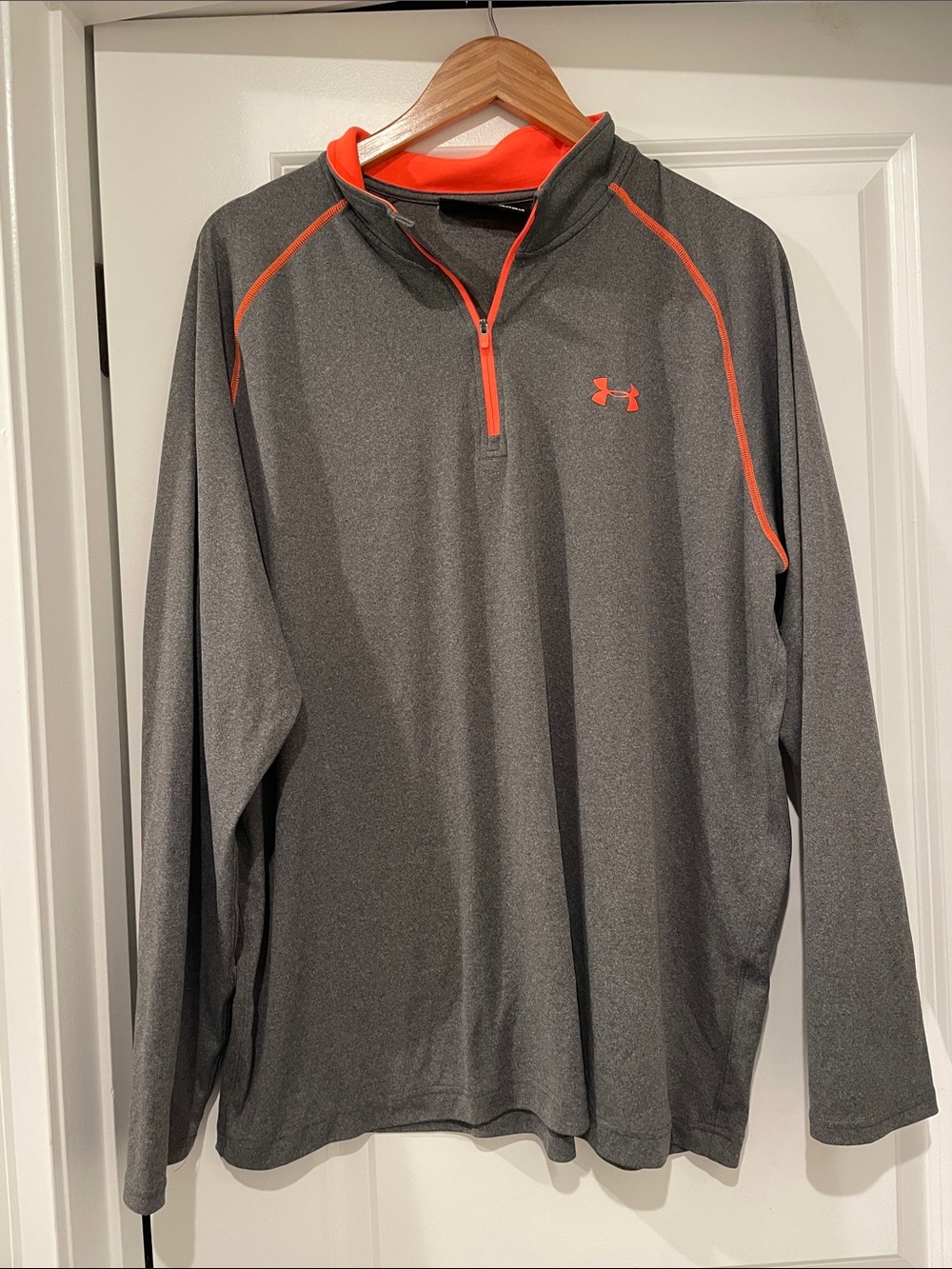 Under Armour Gray Performance Quarter-Zip with Orange Trim xxl